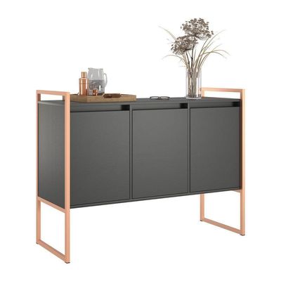 Buffet 3 Portas Rouxe Preto Cobre