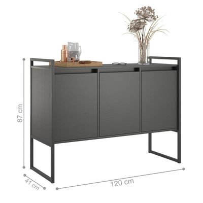 Aparador Buffet Industrial Turquia Preto Onix