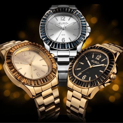 Relógio Euro Feminino Stones Dourado - Eu2035yxb-4d Eu2035yxb-4d