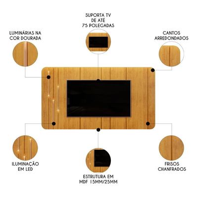 Painel Para Suspenso 75 Pol 240cm Celi D04 Cedro - Mpozenato