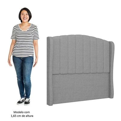 Cabeceira Casal Cama 140cm Glenda I02 Linho Cinza - Mpozenato