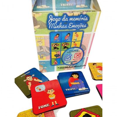 Super Jogo Da Memória Emoções De 7 Pares Para Autistas Com Tabuleiro Minhas Emoções