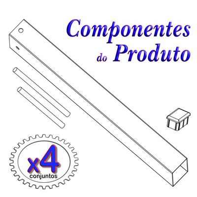 4 Suportes Pia Chumbar Bancada Mesa 50 Cm - Branco