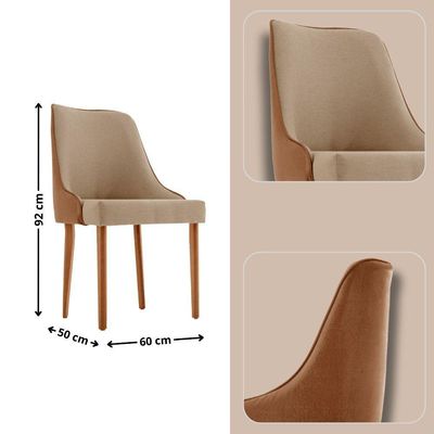 Sala De Jantar Mesa Selene 135cm Madeira Tampo Laminado Turim /star Caramelo/ Imbuia Nat.