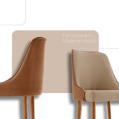 Sala De Jantar Mesa Selene 135cm Madeira Tampo Laminado Turim /star Caramelo/ Imbuia Nat.