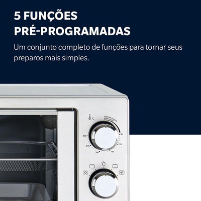 Forno e Fritadeira Sem Óleo Oster 42L French Door 2 Em 1 110V