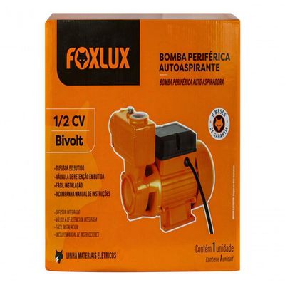 Bomba Periférica Autoaspirante 1/2 Cv 220v Foxlux