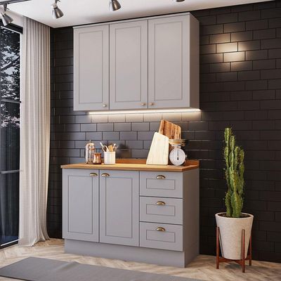Cozinha Compacta 2 Peças Amy Casa 812 Cinza