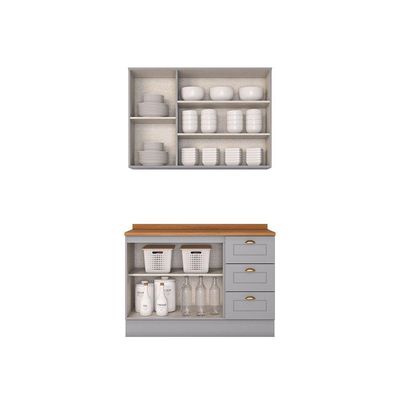 Cozinha Compacta 2 Peças Amy Casa 812 Cinza