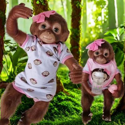 Macaco Reborn Pele De Vinil De Silicone Macio Pelos Implantados A Mão