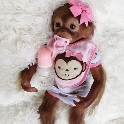 Macaco Reborn Pele De Vinil De Silicone Macio Pelos Implantados A Mão