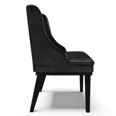 Kit 4 Cadeiras Estofadas Base Fixa De Madeira Preto Lia Sintético Premium Preto - Ibiza
