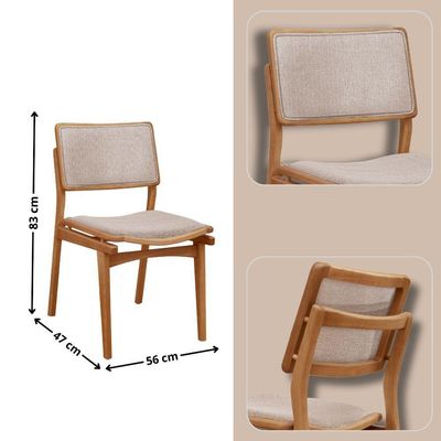 Conjunto Eva Com 2 Cadeiras Madeira Moderna Mobília Brisa Imbuia Nat