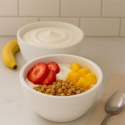 Jogo 2 Tigelas 300ml e 500ml Bowl Branco Plástico Servir Caldos Saladas Acompanhamentos Coza