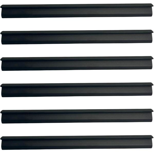 Kit 6 Puxadores para Móveis 20cm Preto Facetato Libero Nuevo Cava Invertida Torralba