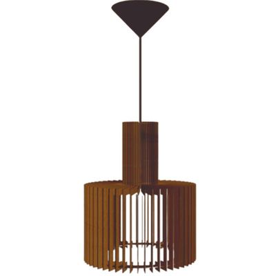 Luminária Teto Tipo Pendente Moscou Mdf Completa - Marrom
