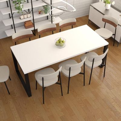 Mesa De Jantar Queens 200x90x77cm Qemj9200 Branco Tx - Est.preta Branco Tx/est.preta