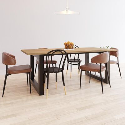 Mesa De Jantar Bronx R 200x90x77cm Brmj9200r Vermont Oak - Est.preta Vermont Oak/est.preta