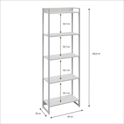Estante Dynamica 60x30x187cm C/05 Prateleiras Snow / Est.branca Snow / Est.branca