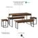 Mesa De Jantar Com 2 Bancos E 2 Banquetas Industrial Tub Nogal / Est.preta