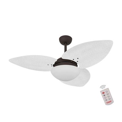 Ventilador De Teto Marrom 3 Pás Palmae Branco 220V 220V