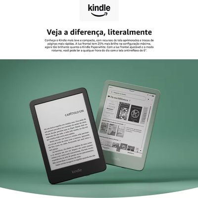 E-Reader Kindle 11ª Geração Amazon com 16GB, Luz integrada e Wi-Fi Preto / Bivolt