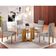 Kit Sala De Jantar 4 Lugares Mesa Lisy E Cadeiras Jade Veludo Off White Com Marrom Acinzentado