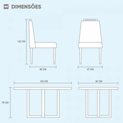 Kit Sala De Jantar 4 Lugares Mesa Lisy E Cadeiras Jade Veludo Off White Com Marrom Acinzentado