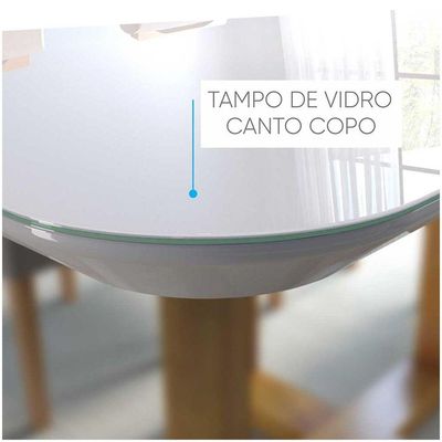 Conjunto Sala Jantar 4 Lugares Mesa e Cadeiras Linho Grafite