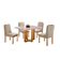 Conjunto Sala De Jantar 4 Lugares Paris Mesa Quadrada Veludo Móveis Mix Mel/off-white/bege