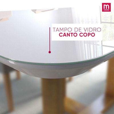 Conjunto Sala De Jantar 6 Lugares Mesa Slim Cadeiras Veludo Azul Marinho Mel/off-white/azul Marinho