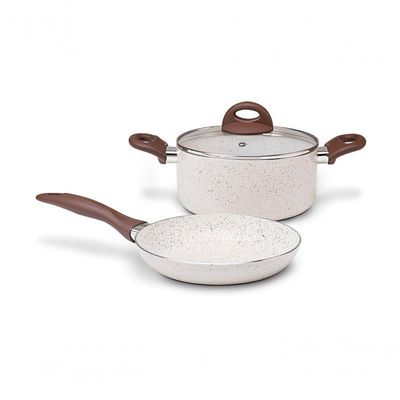 Jogo De Panelas 7 Peças Ceramic Life Vanilla-Brinox Vanilla