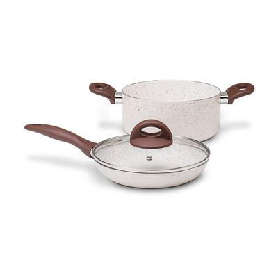 Jogo De Panelas 7 Peças Ceramic Life Vanilla-Brinox Vanilla