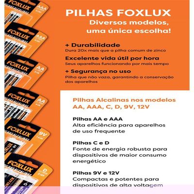 Kit 10 Pilha Alcalina 12v A27 Foxlux