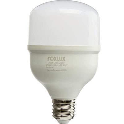 Kit 5 Lâmpada Led 20w Bulbo Alta Pot 6500k Bivolt Foxlux