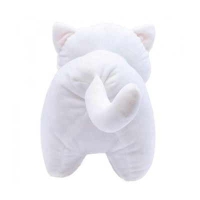 Gato Pelúcia Branco Olhos Abertos 21cm