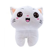 Gato Pelúcia Branco Olhos Abertos 21cm
