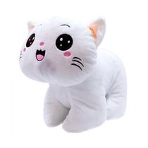 Gato Pelúcia Branco Olhos Abertos 21cm