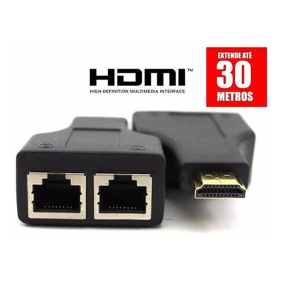 Extensor Hdmi Via Cabo De Rede Até 30 Metros 1080p