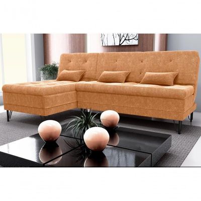 Sofá Cama com Chaise 3 Lugares 2,00 Mts Nice Matrix Mostarda