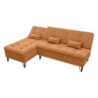 Sofá Cama com Chaise 3 Lugares 2,00 Mts Nice Matrix Mostarda