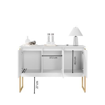Buffet Classico Com 3 Portas Veneza Branco Dourado
