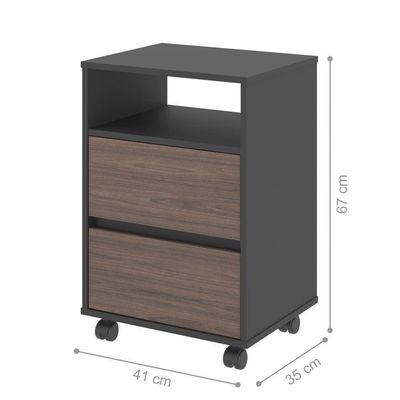 Mesa De Cabeceira Com Rodízios Nadi Freijo Preto