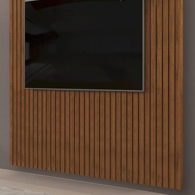 Painel Para 75 Polegadas Ripado 223x240cm Pratisk D04 Freijó - Mpozenato
