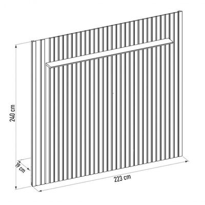 Painel Para 75 Polegadas Ripado 223x240cm Pratisk D04 Freijó - Mpozenato