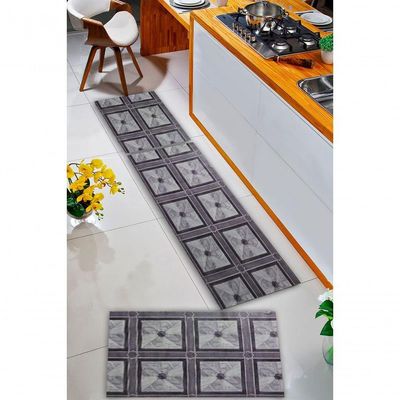 Kit 3 Peças Jogo Cozinha Passadeira Manta Vinilico Laminado Marmorizado