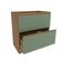 Balcão 2 Gavetas Kappesberg Celeste 100% Mdf Nogueira/ Verde Oliva 80cm