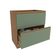 Balcão 2 Gavetas Kappesberg Celeste 100% Mdf Nogueira/ Verde Oliva 80cm
