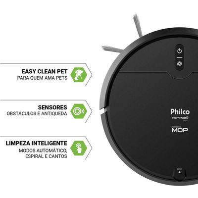Aspirador Robô Philco 3 em 1 com MOP Antiqueda PAS23 Bivolt
