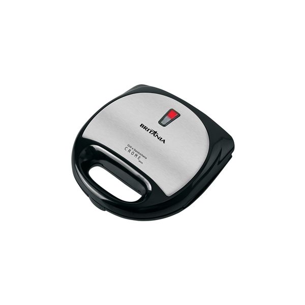 Grill e Sanduicheira Britânia Crome Inox Preta Antiaderente - 127V Grill e Sanduicheira Britânia Crome Inox Preta Antiaderente - 127V